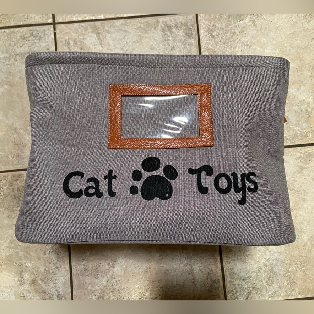 Like 🆕 Cat Toys Storage Bin - Collapsible, Gray